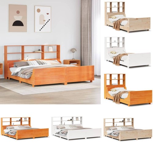 Massivholzbett mit regal - massivholzbett,