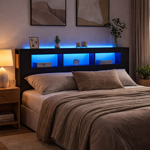 Led kopfteil bett 180cm - led,