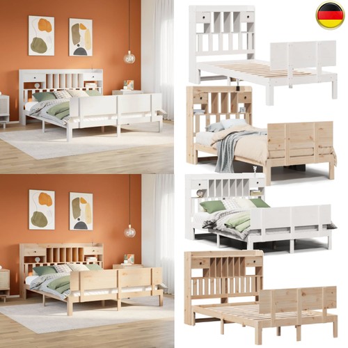 Massivholzbett mit regal - mit,