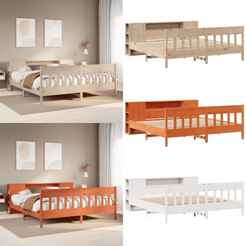 Massivholzbett mit regal - massivholzbett,
