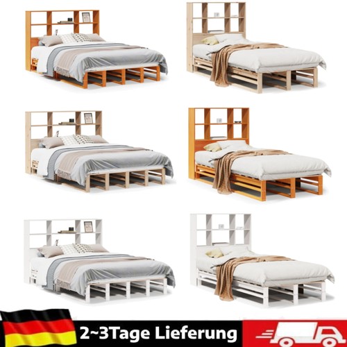 Massivholzbett mit regal - mit,