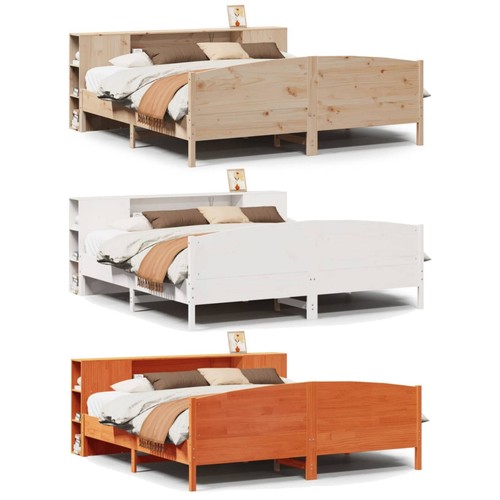Massivholzbett mit regal - massivholzbett,