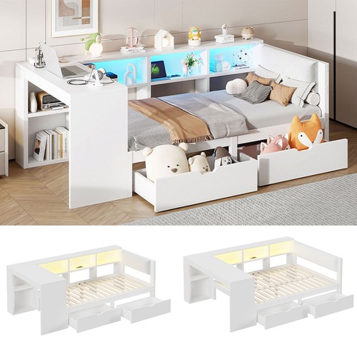 Tagesbett mit regal - tagesbett, schubladen